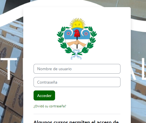 Formulario de inicio de sesión